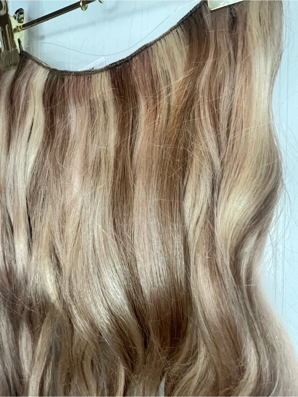 Hidden Crown Halo Extension | Dark Ash Blonde Mix with Cool Highlights | #882